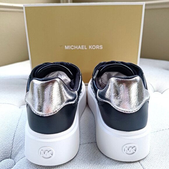 Michael Kors Romey Embellished Platform Sneaker Black 49F5RMFS1S - Picture 11 of 13